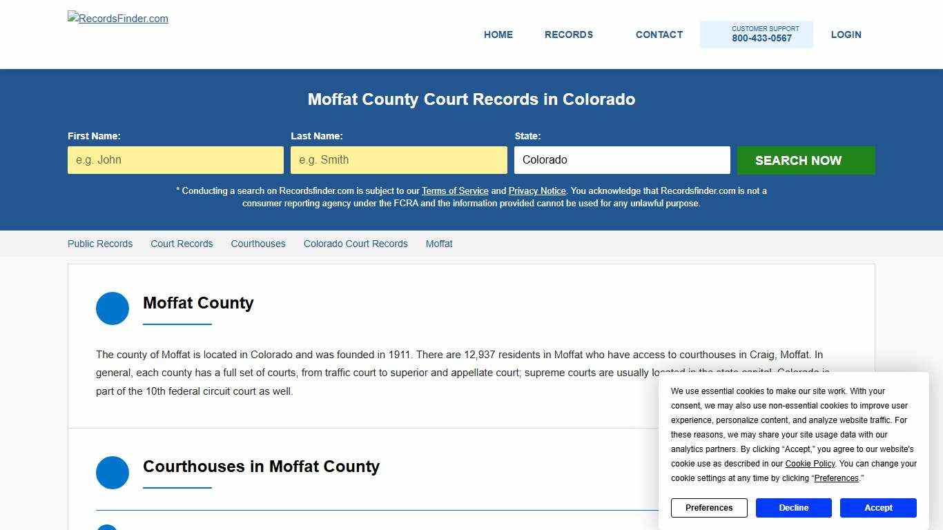 Search Moffat Court Records & Courthouses, Colorado CO