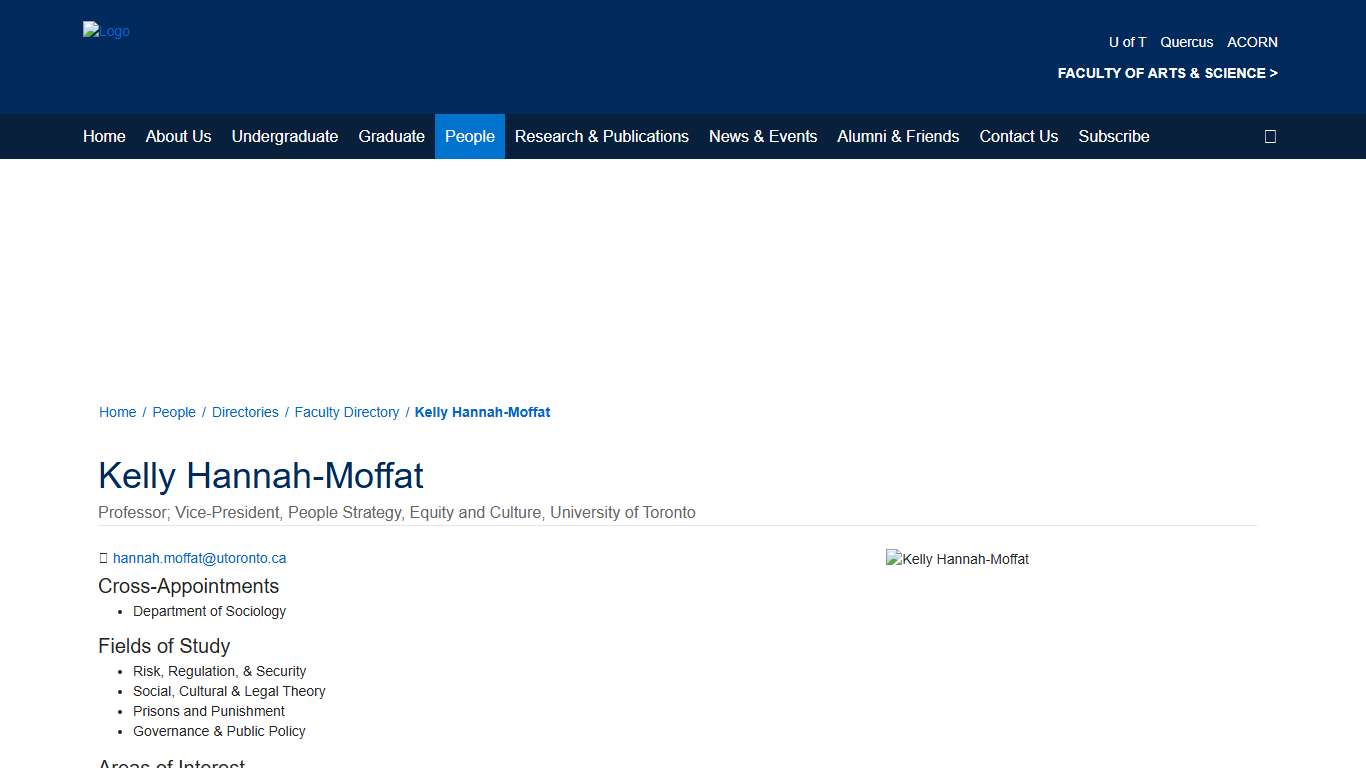 Kelly Hannah-Moffat Centre for Criminology & Sociolegal Studies